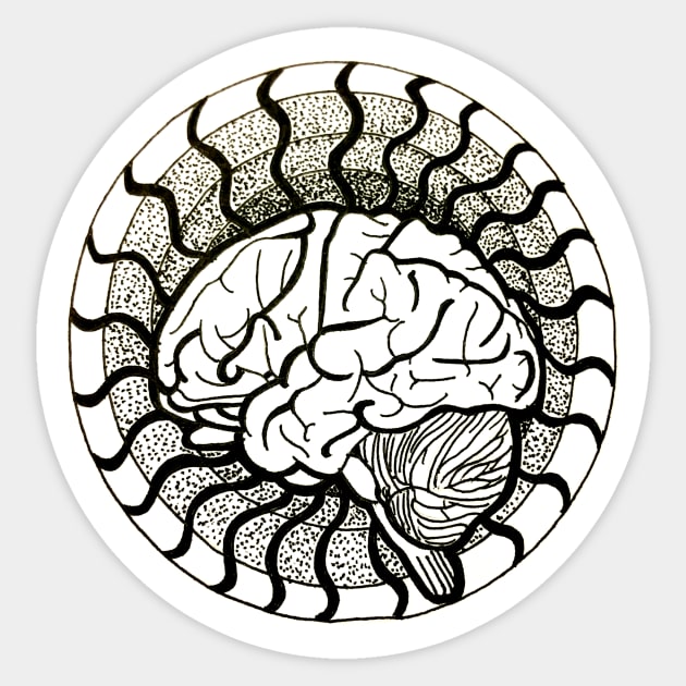 Brain Wave Sticker by SamuelMcCrackenArtworks